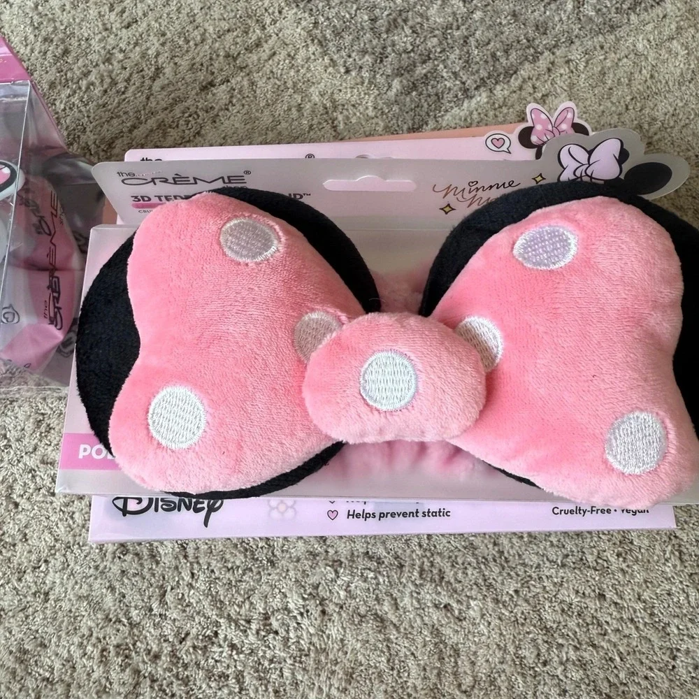 Disney The Creme Shop‎ Minnie Mouse Spa Set Sleep Mask Gel Eye Mask Turban 5pc
